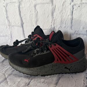 Puma Black and Red Athletic Sneakers